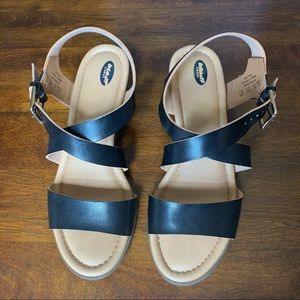 Dr. Scholl’s Calling Wedge Black Sandal Size 7.5